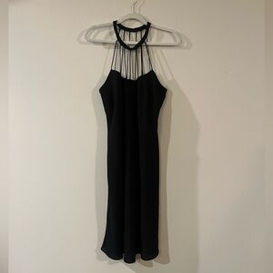 VTG Little Black Dress by Jones Wear with Intricate Halter Neck Design